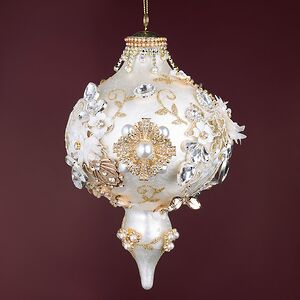 Коллекционная стеклянная елочная игрушка Bella - Kings Jewel 21 см