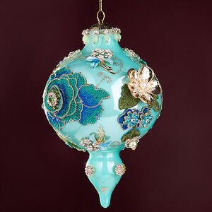 Коллекционная стеклянная елочная игрушка Azuria - Kings Jewel 21 см