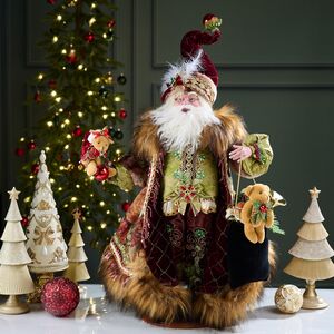 Коллекционная кукла Санта-Клаус с плюшевым мишкой из Страны Грез 61 см