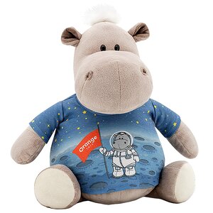 Мягкая игрушка Бегемот в майке Космос 30 см, Orange Exclusive