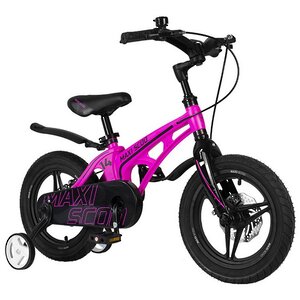 Двухколесный велосипед Maxiscoo Cosmic Delux 14" розовый