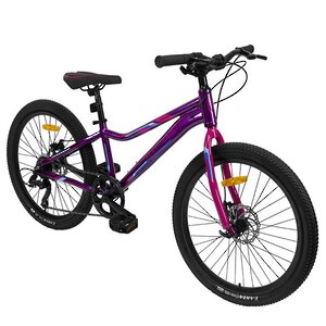 Двухколесный велосипед Maxiscoo Starlight 24", 7 скоростей, темный маджента