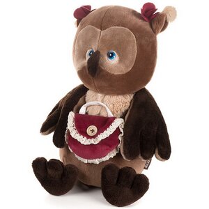 Мягкая игрушка Сова с красной сумочкой 25 см, коллекция Romantic Plush Club Maxitoys фото 1