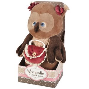 Мягкая игрушка Сова с красной сумочкой 25 см, коллекция Romantic Plush Club Maxitoys фото 2