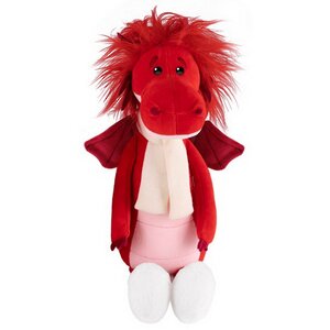 Мягкая игрушка Дракон Руби в шарфике и валенках 25 см Maxitoys фото 2
