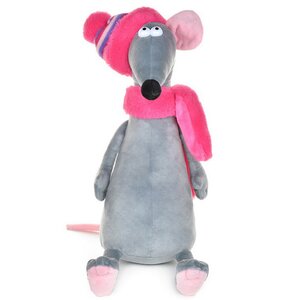 Мягкая игрушка Крыса Лариска в шарфе и шапочке 28 см Maxitoys фото 3