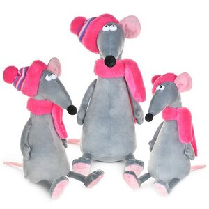 Мягкая игрушка Крыса Лариска в шарфе и шапочке 34 см Maxitoys фото 4