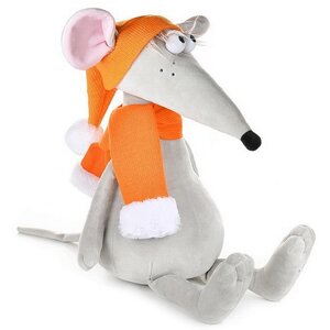 Мягкая игрушка Крыс Денис в Оранжевой шапке и шарфе, 28 см Maxitoys фото 1