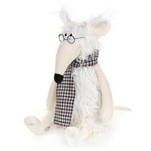 Мягкая игрушка Крыс Александр Сергеевич в клетчатом шарфе 22 см Maxitoys фото 2