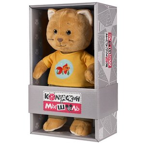 Мягкая игрушка Кот Колбаскин в жёлтой футболке и вельветовых штанах 25 см MAXITOYS (Макситойс) фото 2