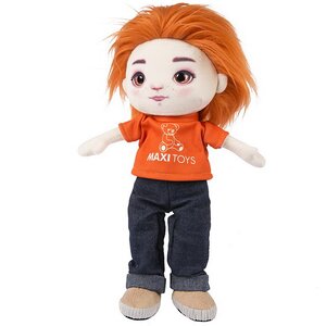 Мягкая кукла Бориска в футболке и джинсах 35 см Maxitoys фото 2