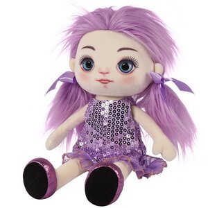 Мягкая кукла Василиса в фиолетовом платье 35 см Maxitoys фото 2