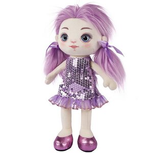 Мягкая кукла Василиса в фиолетовом платье 35 см