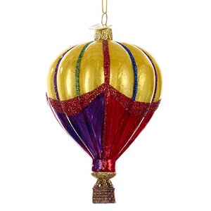 Стеклянная елочная игрушка Воздушный шар Шарль 9 см, подвеска Kurts Adler фото 1