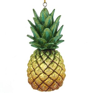 Стеклянная елочная игрушка Ананас - Pineapple Xmas 11 см, подвеска Kurts Adler фото 1