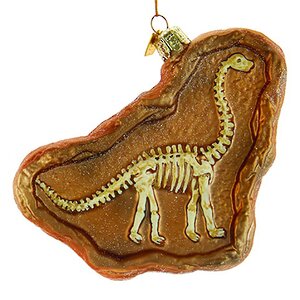 Стеклянная елочная игрушка Мечты Палеонтолога - Апатозавр 12 см, подвеска
