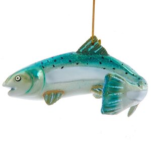Стеклянная елочная игрушка Рыба - King Salmon 13 см, подвеска Kurts Adler фото 1