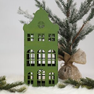 Домик с подсветкой Амстердам 37 см светло-зеленый Christmas Apple фото 5