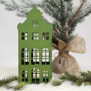 Домик с подсветкой Амстердам 27 см светло-зеленый Christmas Apple фото 5