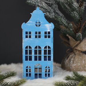 Домик с подсветкой Амстердам 27 см голубой Christmas Apple фото 4