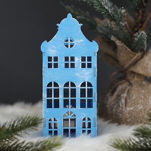 Домик с подсветкой Амстердам 20 см голубой Christmas Apple фото 3