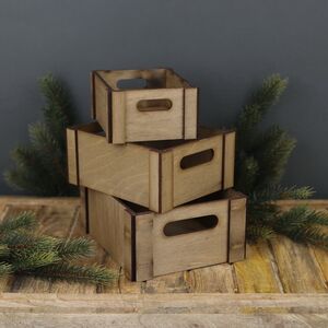 Набор ящиков для хранения Zorg 15-19 см, 3 шт, дерево Christmas Apple фото 5