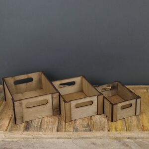 Набор ящиков для хранения Zorg 15-19 см, 3 шт, дерево Christmas Apple фото 6