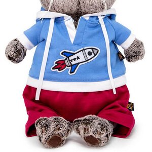 Одежда для Кота Басика - Футболка синяя с ракетой и сливовые штаны