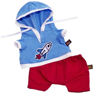Одежда для Кота Басика 30 см - Футболка синяя с ракетой и сливовые штаны Budi Basa фото 1