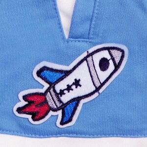 Одежда для Кота Басика 30 см - Футболка синяя с ракетой и сливовые штаны Budi Basa фото 3