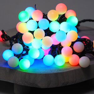 Светодиодная гирлянда Мультишарики 25 мм мигающие разноцветные LED лампы