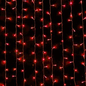 Светодиодный занавес 2.5*1.5 м, 625 красных LED ламп, прозрачный ПВХ, соединяемый, IP44 Snowhouse фото 1
