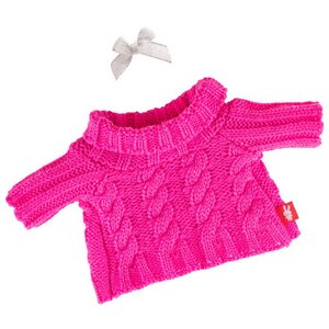 Одежда для Зайки Ми 18 см - Розовый свитер с косами
