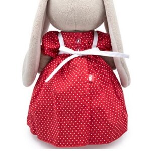 Одежда для Зайки Ми 25 см - Платье красное в белый горошек и белый фартук Budi Basa фото 3