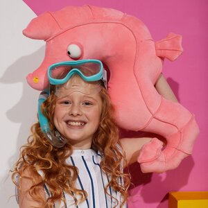Мягкая игрушка-подушка Морской Конёк Глория 53 см с кармашком для рук, Ocean Collection