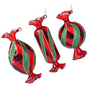 Набор стеклянных елочных игрушек Конфеты - Harlequin Sweets 15 см, 3 шт Goodwill фото 1