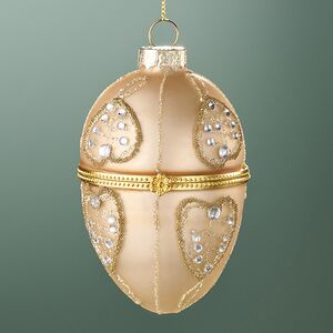 Стеклянная елочная игрушка Яйцо-шкатулка - Ouverture Brillante 9 см