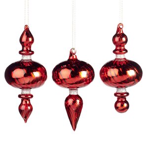 Набор стеклянных елочных игрушек Arellano Lucero 15 см красный, 12 шт, подвеска Goodwill фото 1
