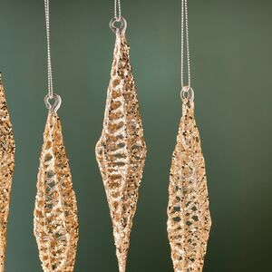 Набор стеклянных елочных игрушек Сосульки Rossendo 15 см, 4 шт, подвеска Goodwill фото 5