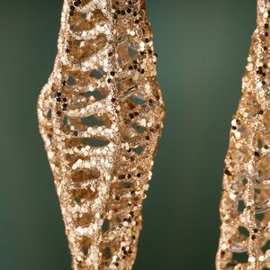 Набор стеклянных елочных игрушек Сосульки Rossendo 15 см, 4 шт, подвеска Goodwill фото 3