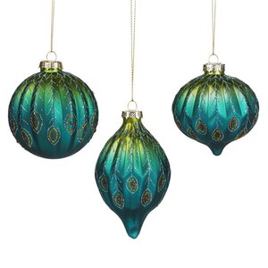 Набор стеклянных шаров Melissano Smeraldo 8 см, 12 шт