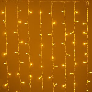 Гирлянда штора Quality Light 2*2 м, 400 желтых LED, прозрачный ПВХ, соединяемая, IP54 BEAUTY LED фото 4