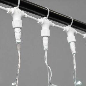 Светодиодный занавес Quality Light 2*2 м, 400 холодных белых LED ламп, мерцание, прозрачный ПВХ, соединяемый, IP44 BEAUTY LED фото 6