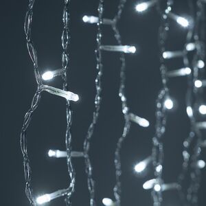 Светодиодный занавес Quality Light 2*2 м, 400 холодных белых LED ламп, мерцание, прозрачный ПВХ, соединяемый, IP44 BEAUTY LED фото 1