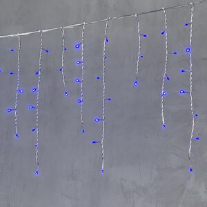 Светодиодная бахрома Quality Light 4.9*0.5 м, 240 синих LED, прозрачный ПВХ, соединяемая, IP44