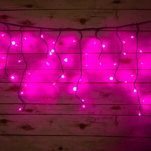 Светодиодная бахрома Quality Light 3.1*0.5 м, 150 розовых LED, черный ПВХ, соединяемая, IP44 BEAUTY LED фото 1