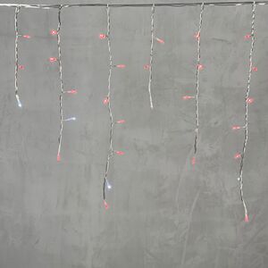 Светодиодная бахрома Quality Light 3.1*0.5 м, 150 красных LED, холодное мерцание, прозрачный ПВХ, соединяемая, IP44