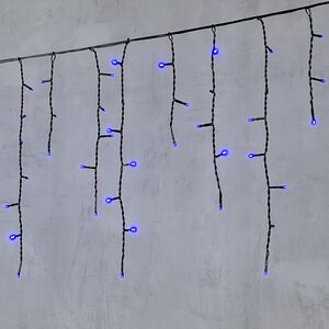 Светодиодная бахрома Quality Light 4.9*0.5 м, 240 синих LED, черный ПВХ, соединяемая, IP44 BEAUTY LED фото 1