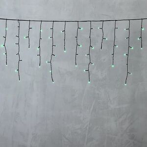 Светодиодная бахрома Quality Light 4.9*0.5 м, 240 зеленых LED, черный ПВХ, соединяемая, IP44