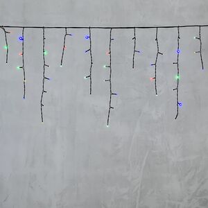 Светодиодная бахрома Quality Light 4.9*0.5 м, 240 разноцветных LED, черный ПВХ, соединяемая, IP44 BEAUTY LED фото 3